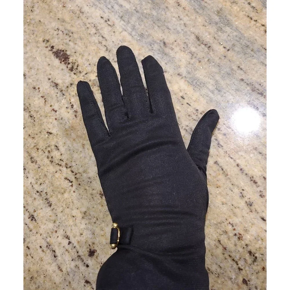 Vintage Size M Black Nylon Stretch Formal 9.5